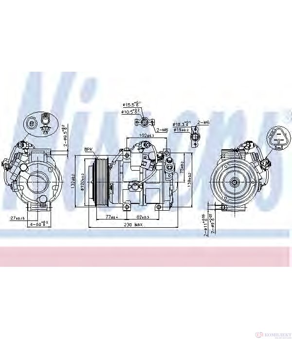 КОМПРЕСОР КЛИМАТИК TOYOTA LAND CRUISER J20 (2007-) 4.5 D4-D - NISSENS