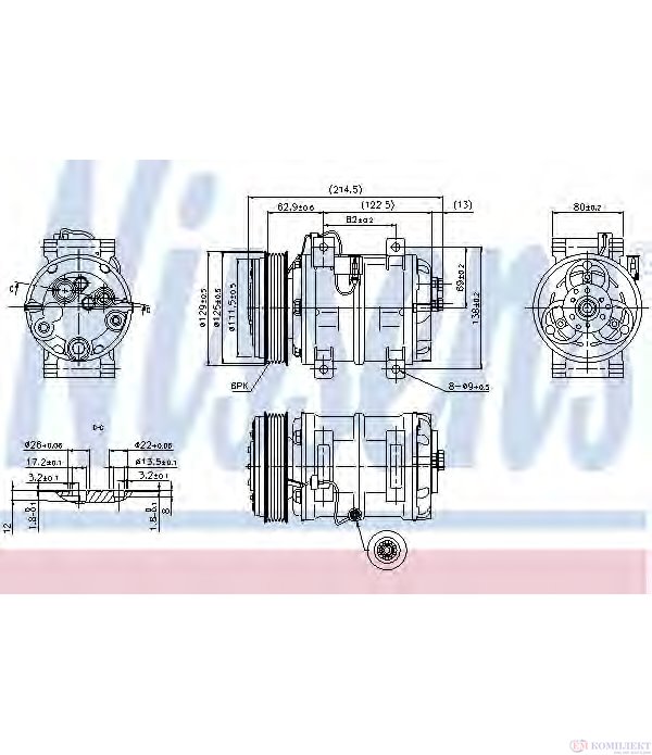 КОМПРЕСОР КЛИМАТИК VOLVO V70 I COMBI (1996-) 2.0 Turbo AWD - NISSENS