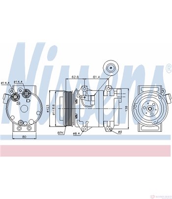 КОМПРЕСОР КЛИМАТИК VOLVO S80 I (1998-) 2.8 T6 - NISSENS