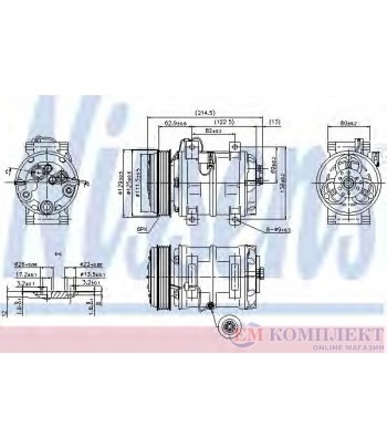 КОМПРЕСОР КЛИМАТИК VOLVO V70 I COMBI (1996-) 2.4 Bifuel - NISSENS