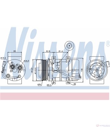 КОМПРЕСОР КЛИМАТИК VOLVO S80 I (1998-) 2.4 Bifuel - NISSENS