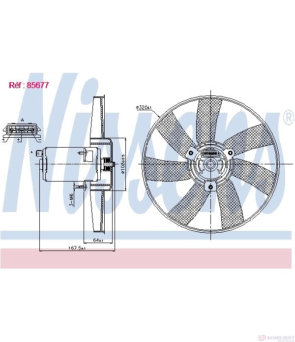 ПЕРКА ВЕНТИЛАТОРНА VOLKSWAGEN PASSAT (1988-) 2.0 16V - NISSENS