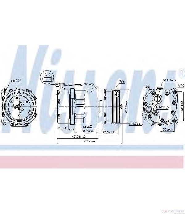 КОМПРЕСОР КЛИМАТИК VOLKSWAGEN PASSAT (1988-) 2.8 VR6 - NISSENS