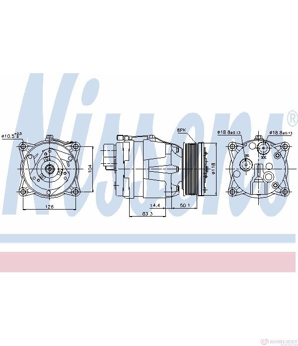 КОМПРЕСОР КЛИМАТИК VOLKSWAGEN GOLF III (1991-) 1.6 - NISSENS