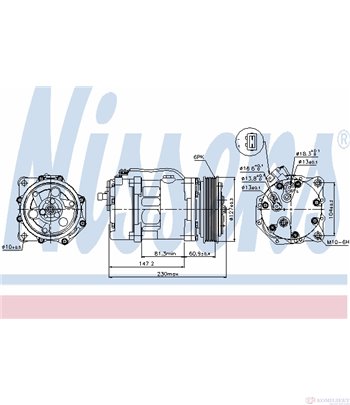 КОМПРЕСОР КЛИМАТИК VOLKSWAGEN LT 28-46 II (1996-) 2.5 SDI - NISSENS