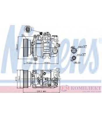 КОМПРЕСОР КЛИМАТИК VOLKSWAGEN PASSAT (2000-) 4.0 W8 4motion - NISSENS