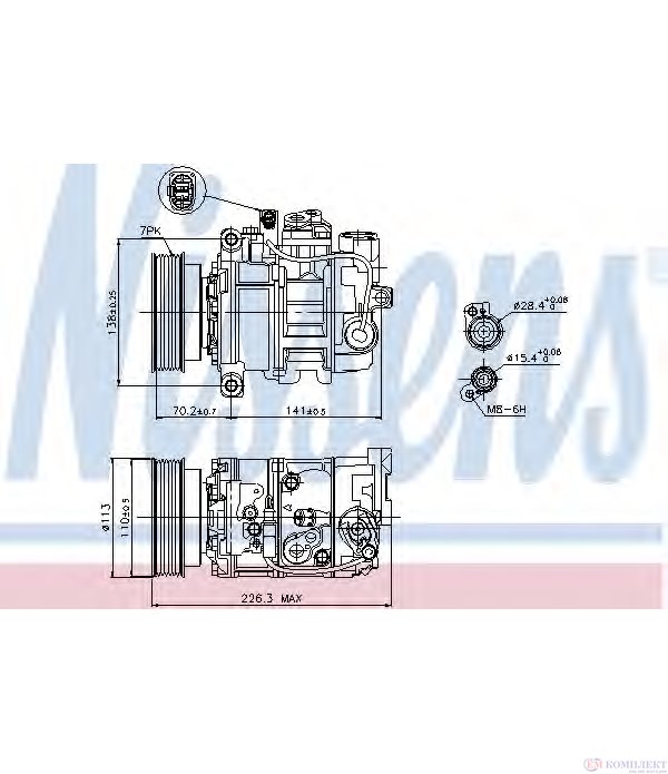 КОМПРЕСОР КЛИМАТИК VOLKSWAGEN PASSAT VARIANT (2000-) 4.0 W8 4motion - NISSENS