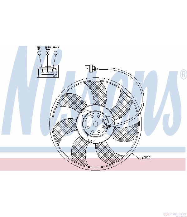 ПЕРКА ВЕНТИЛАТОРНА VOLKSWAGEN POLO SEDAN (2002-) 1.4 TDI - NISSENS