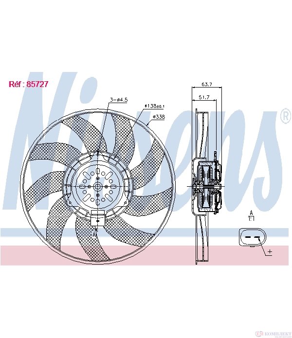ПЕРКА ВЕНТИЛАТОРНА AUDI A5 (2007-) 2.0 TDI quattro - NISSENS