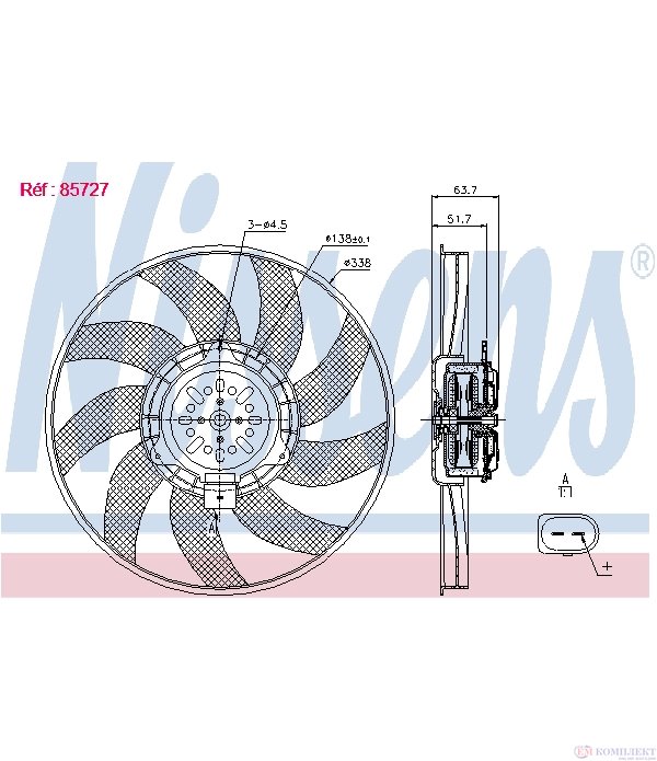 ПЕРКА ВЕНТИЛАТОРНА AUDI A4 AVANT (2008-) 2.0 TFSI flexible fuel - NISSENS