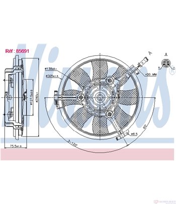 ПЕРКА ВЕНТИЛАТОРНА VOLKSWAGEN PASSAT (1996-) 1.8 T - NISSENS