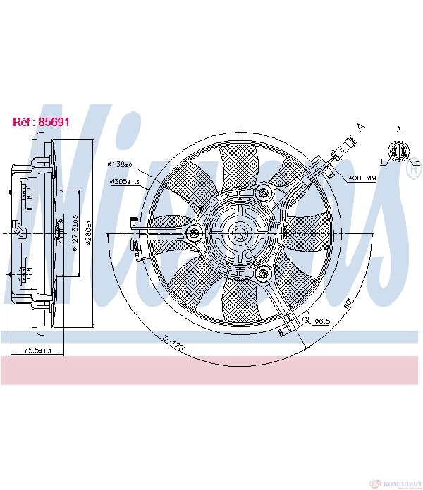 ПЕРКА ВЕНТИЛАТОРНА VOLKSWAGEN PASSAT (1996-) 1.8 Syncro4motion - NISSENS