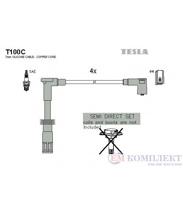 КАБЕЛИ СВЕЩИ ALFA ROMEO 147 (2001-) 1.6 16V T.S. - TESLA