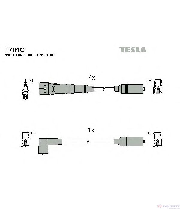 КАБЕЛИ СВЕЩИ AUDI 80 (1978-) 1.8 - TESLA