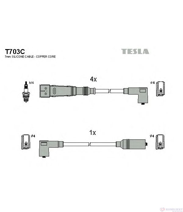 КАБЕЛИ СВЕЩИ AUDI 100 (1982-) 1.8 CAT - TESLA