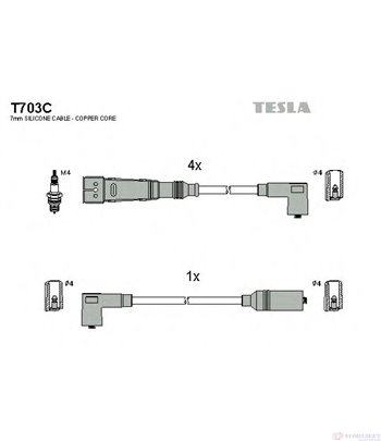 КАБЕЛИ СВЕЩИ AUDI 100 (1982-) 1.8 quattro - TESLA