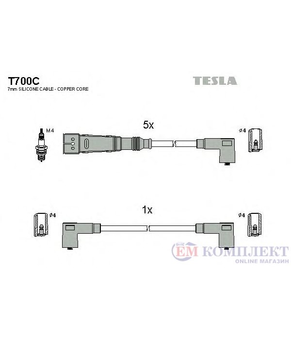 КАБЕЛИ СВЕЩИ AUDI 200 (1983-) 2.1 Turbo quattro - TESLA