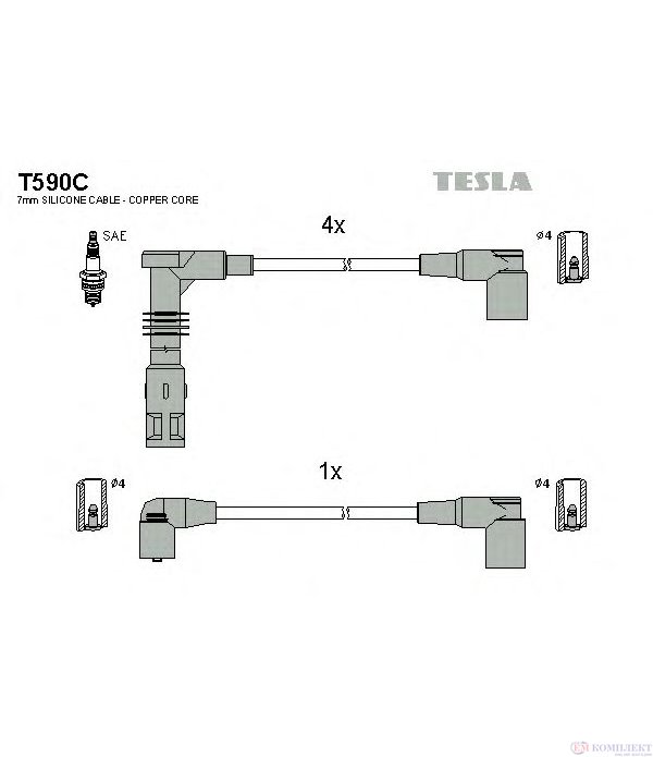 КАБЕЛИ СВЕЩИ AUDI COUPE (1988-) 2.0 16 V - TESLA