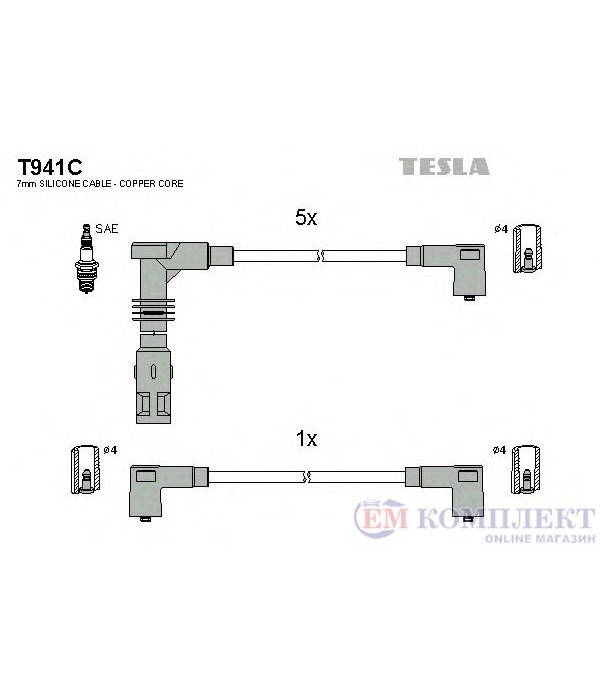КАБЕЛИ СВЕЩИ AUDI 90 (1987-) 2.3 E 20V quattro - TESLA