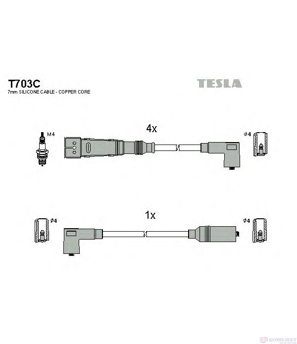 КАБЕЛИ СВЕЩИ AUDI COUPE (1988-) 1.8 - TESLA