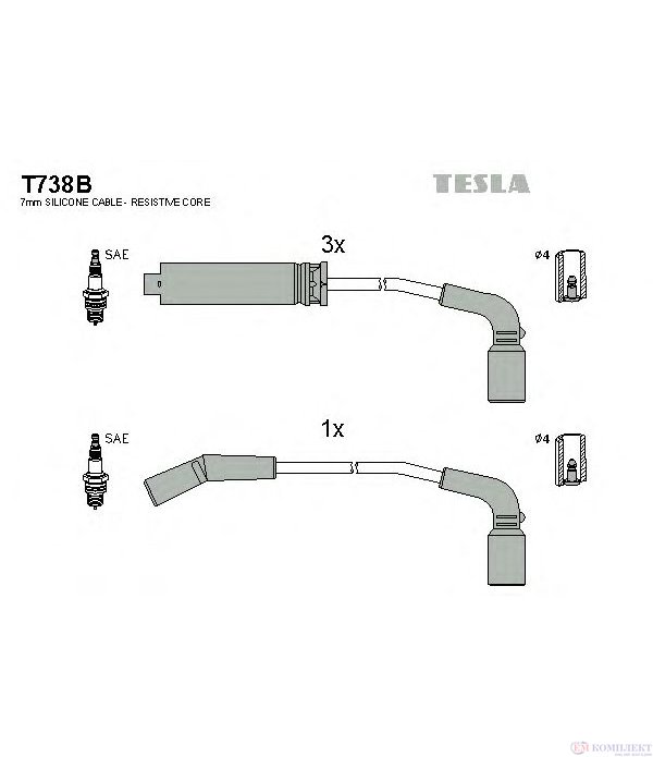 КАБЕЛИ СВЕЩИ CHEVROLET KALOS (2005-) 1.4 - TESLA