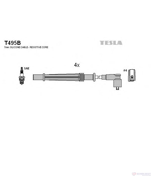 КАБЕЛИ СВЕЩИ DACIA LOGAN (2004-) 1.2 16V - TESLA