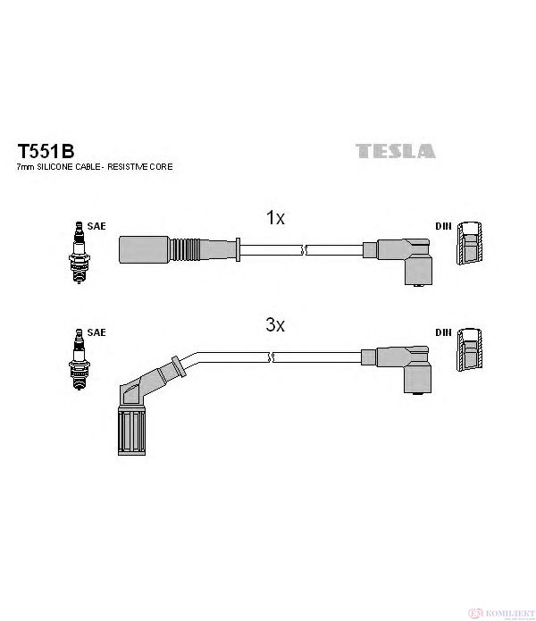 КАБЕЛИ СВЕЩИ FIAT TEMPRA (1990-) 1.8 i.e. - TESLA