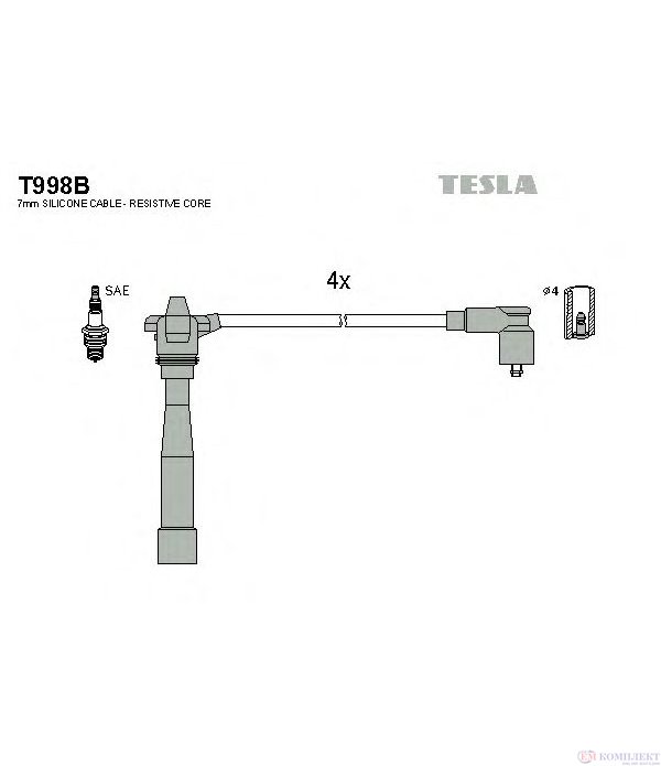 КАБЕЛИ СВЕЩИ FIAT BRAVA (1995-) 1.2 16V 80 - TESLA