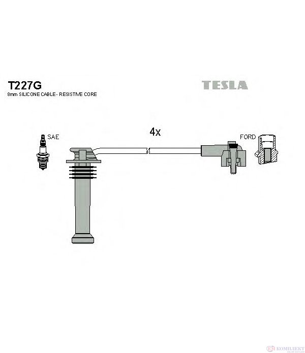 КАБЕЛИ СВЕЩИ FORD FIESTA III (1989-) 1.6 i 16V - TESLA