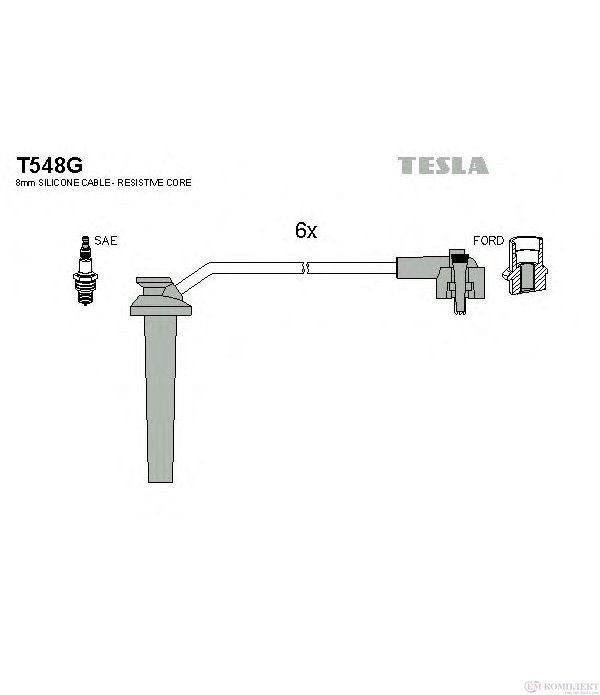 КАБЕЛИ СВЕЩИ FORD COUGAR (1998-) 2.5 V6 24V - TESLA