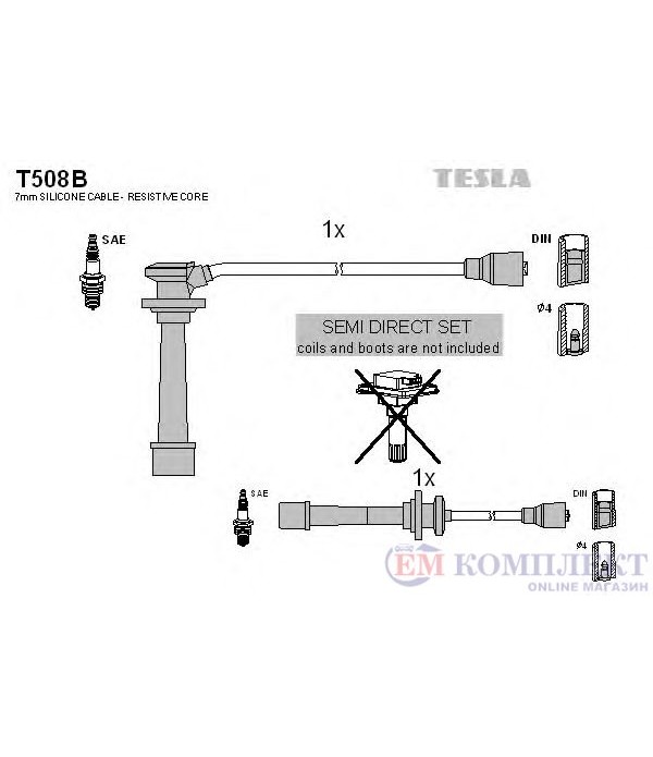 КАБЕЛИ СВЕЩИ KIA SHUMA (1997-) 1.5 i 16V - TESLA