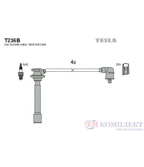 КАБЕЛИ СВЕЩИ KIA RIO (2000-) 1.5 16V - TESLA