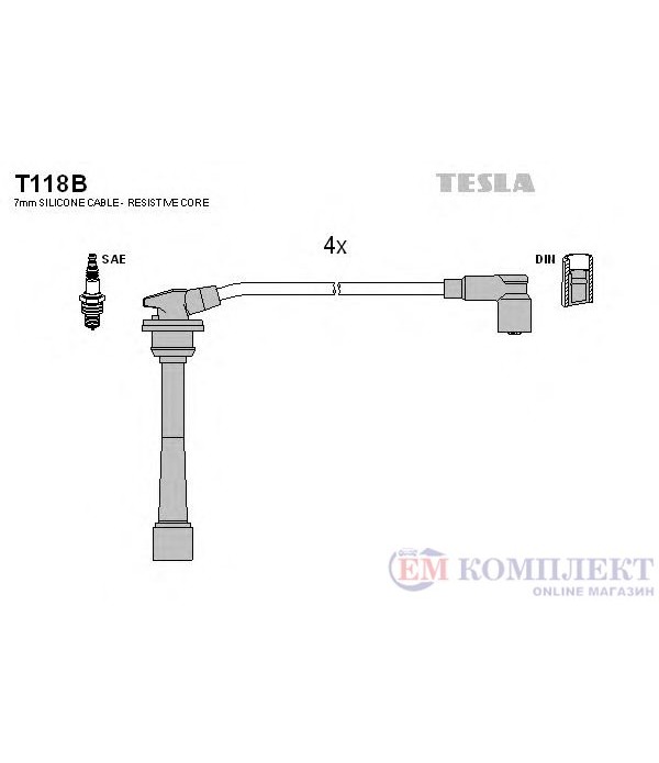 КАБЕЛИ СВЕЩИ KIA SPORTAGE (2004-) 2.0 i 16V - TESLA
