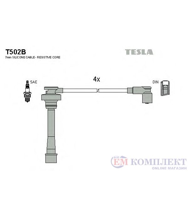 КАБЕЛИ СВЕЩИ MITSUBISHI COLT IV (1993-) 1.6 4WD (CC4A) - TESLA