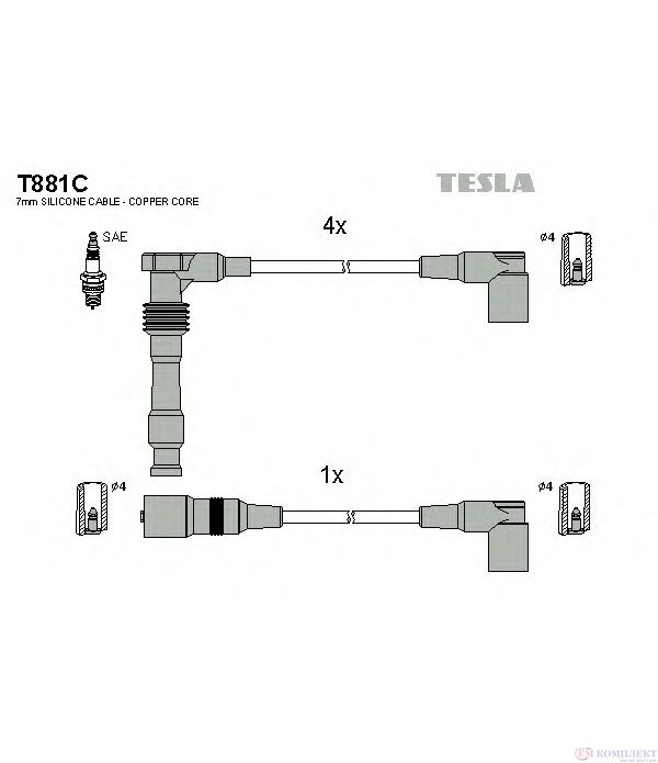КАБЕЛИ СВЕЩИ OPEL ASTRA F COMBI (1991-) 2.0 i 16V - TESLA