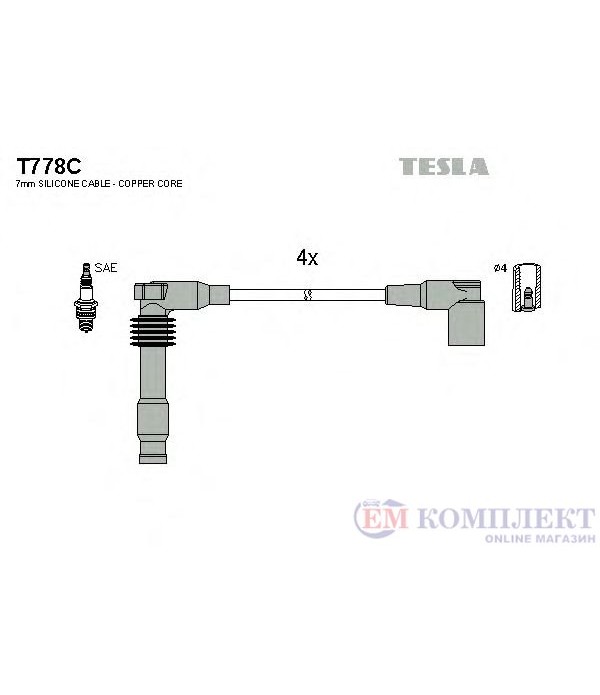 КАБЕЛИ СВЕЩИ OPEL TIGRA (1994-) 1.4 16V - TESLA
