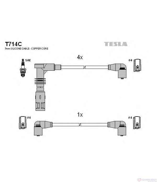КАБЕЛИ СВЕЩИ SEAT TOLEDO I (1991-) 1.8 16V - TESLA