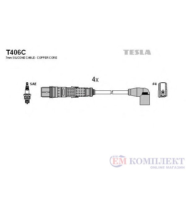 КАБЕЛИ СВЕЩИ SEAT TOLEDO IV (2012-) 1.2 TSI - TESLA