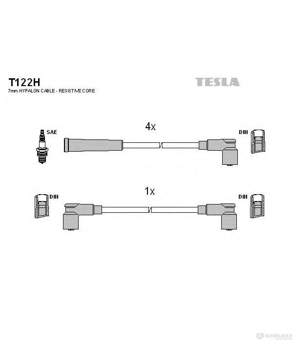 КАБЕЛИ СВЕЩИ SKODA FAVORIT (1989-) 1.3 135 X,LX,GLX - TESLA