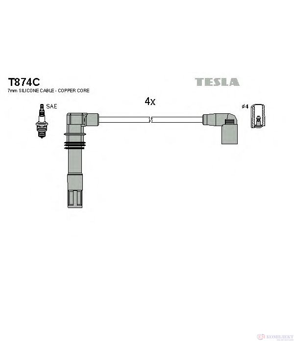 КАБЕЛИ СВЕЩИ SKODA FABIA COMBI (2000-) 1.4 16V - TESLA