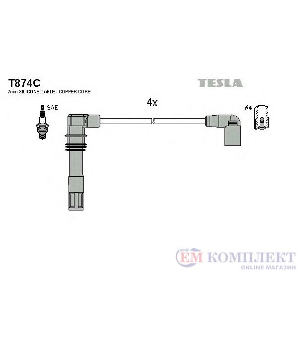КАБЕЛИ СВЕЩИ SKODA OCTAVIA COMBI (1998-) 1.4 16V - TESLA