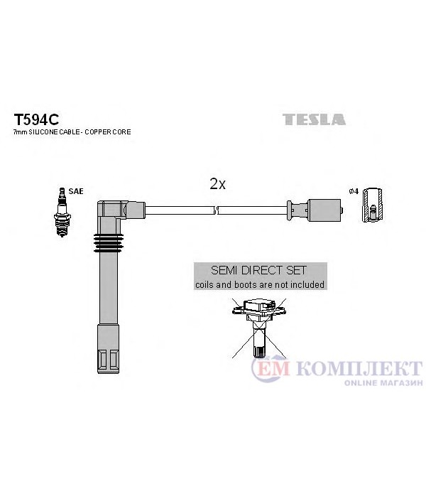 КАБЕЛИ СВЕЩИ VOLKSWAGEN PASSAT (1996-) 1.8 - TESLA