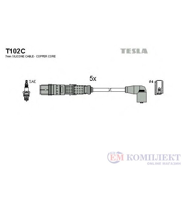 КАБЕЛИ СВЕЩИ VOLKSWAGEN BORA COMBI (1999-) 2.3 V5 - TESLA