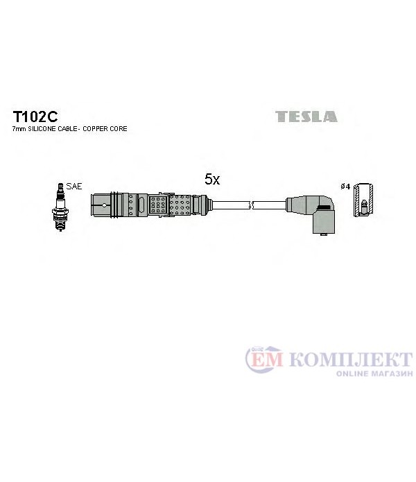 КАБЕЛИ СВЕЩИ VOLKSWAGEN BORA COMBI (1999-) 2.3 V5 4motion - TESLA