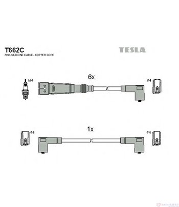 КАБЕЛИ СВЕЩИ VOLKSWAGEN LT 40-55 I (1975-) 2.4 i - TESLA