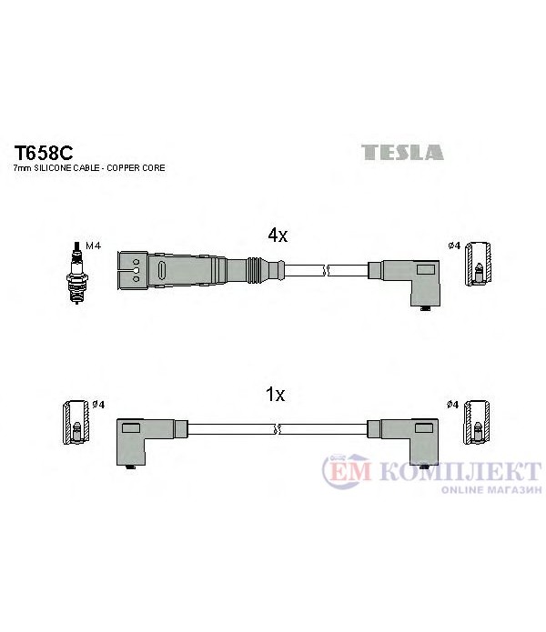 КАБЕЛИ СВЕЩИ VOLKSWAGEN POLO (1994-) 1.4 - TESLA