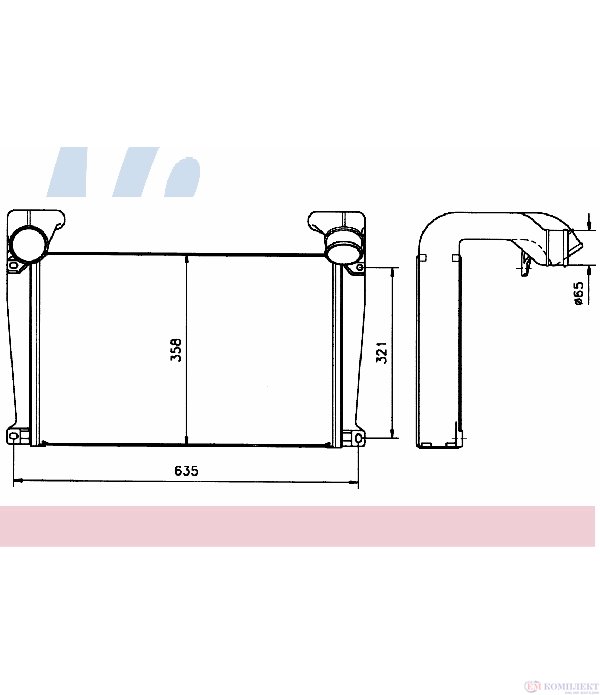 РАДИАТОР ИНТЕРКУЛЕР MAN L 2000 (1993-) 8.103 LC, 8.103 LLC - NISSENS