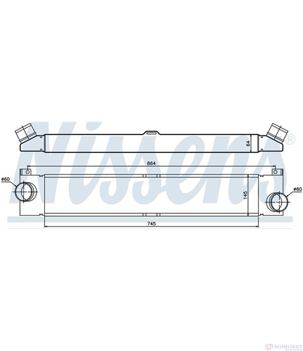 РАДИАТОР ИНТЕРКУЛЕР PEUGEOT BOXER (2006-) 2.2 HDi 110 - NISSENS