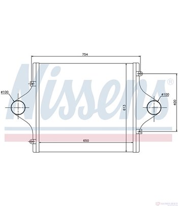 РАДИАТОР ИНТЕРКУЛЕР MAN F 90 (1986-) 19.342 FS,19.342 FLS,19.342 FLLS - NISSENS