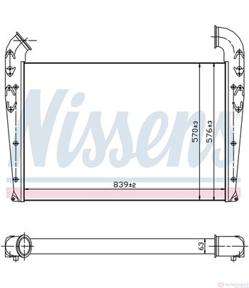 РАДИАТОР ИНТЕРКУЛЕР SCANIA 4 - SERIES (1995-) 114 L/340 - NISSENS
